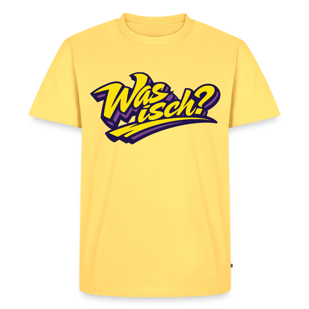 Was isch? Design – Männer Premium T-Shirt - Pastellgelb