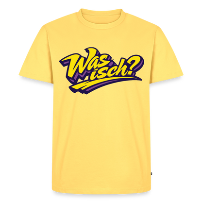 Was isch? Design – Männer Premium T-Shirt - Pastellgelb