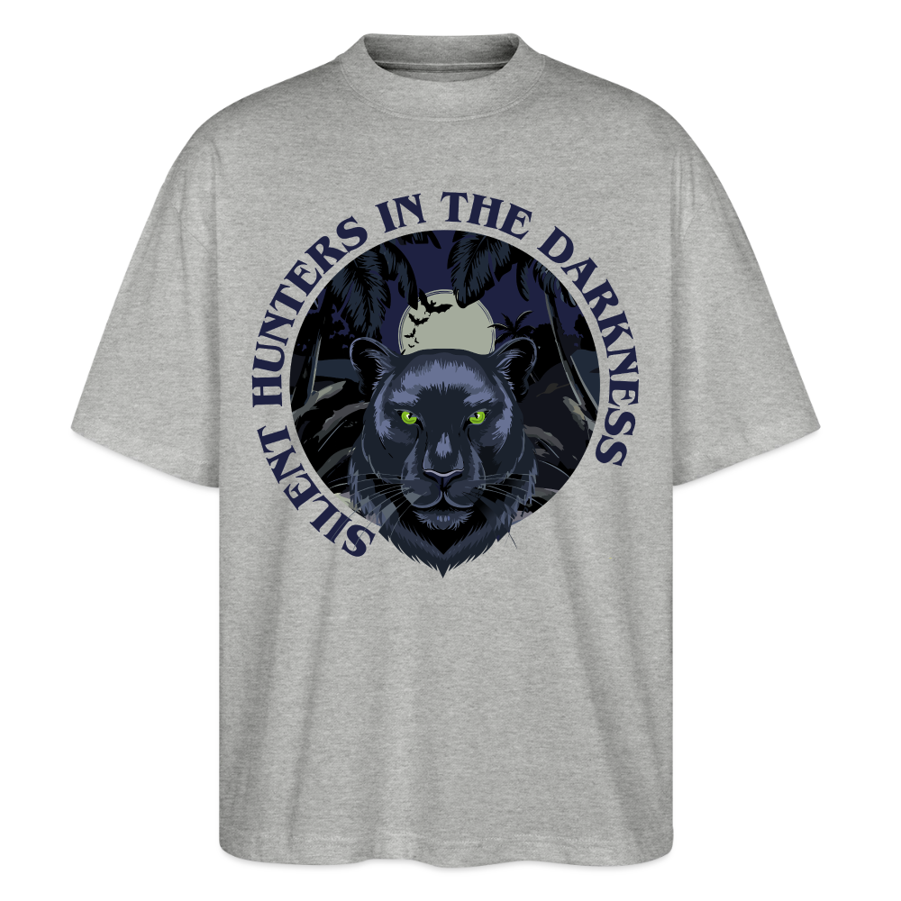 Silent Hunter Design – Oversized Unisex Bio T-Shirt - Grau meliert