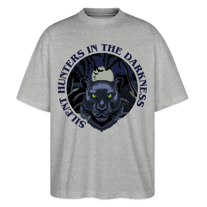 Silent Hunter Design – Oversized Unisex Bio T-Shirt - Grau meliert
