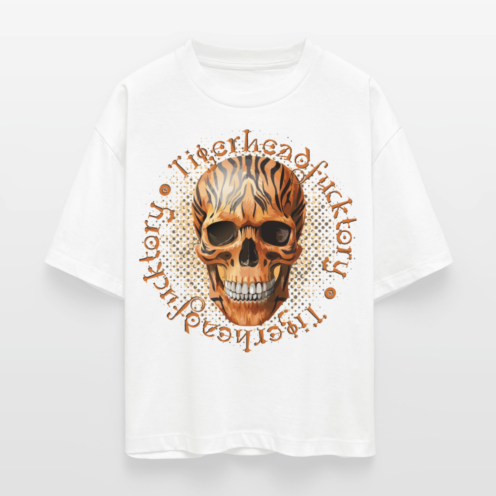 Tiger skull Design – Frauen Boxy Bio-T-Shirt - Weiß