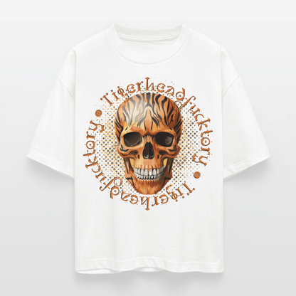 Tiger skull Design – Frauen Boxy Bio-T-Shirt - Weiß