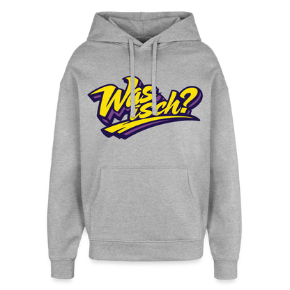 Was isch? Design – Oversized Unisex Hoodie - Grau meliert