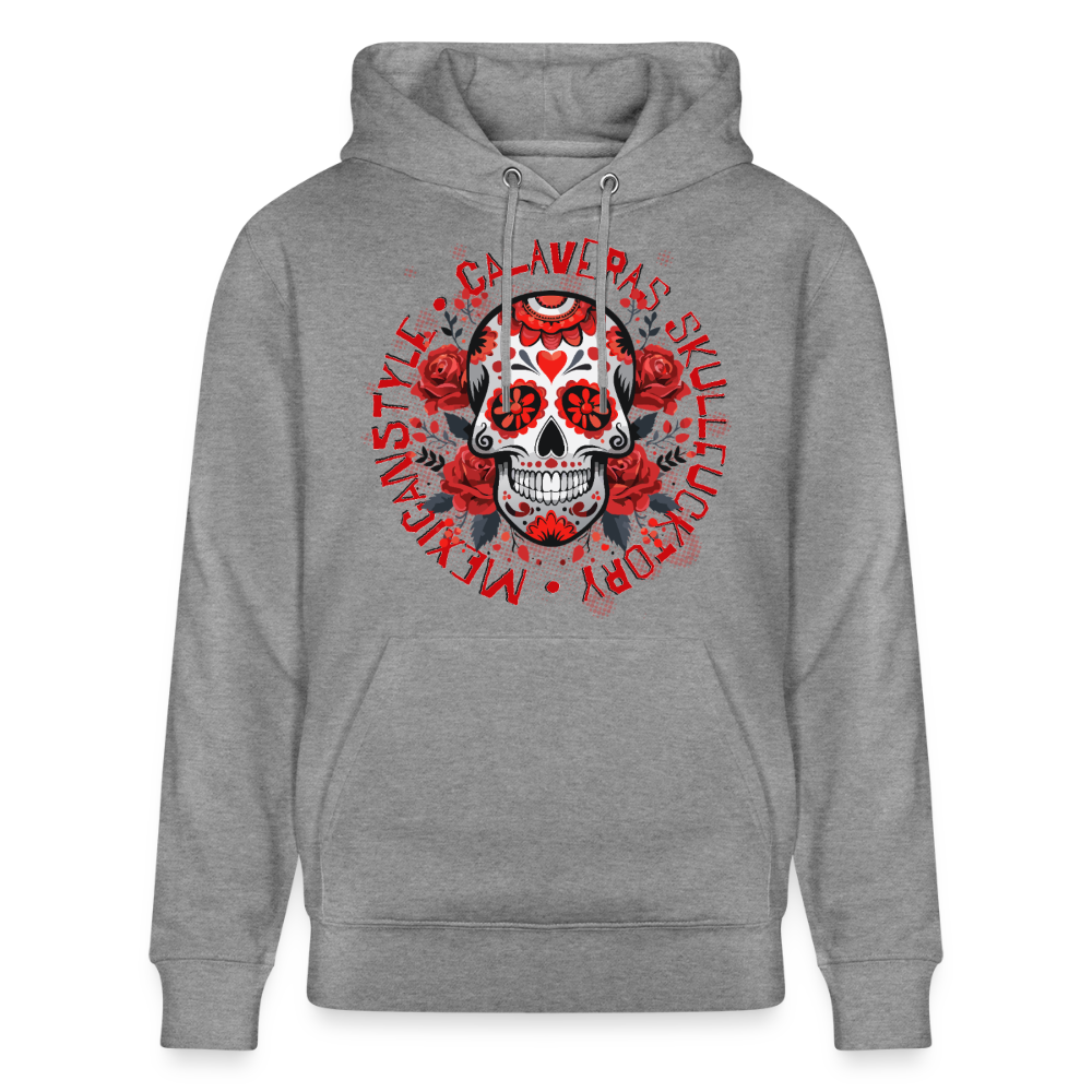 Sugar Skull Rosen Design - Unisex Bio-Hoodie - Hellgrau marmoriert