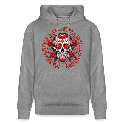 Sugar Skull Rosen Design - Unisex Bio-Hoodie - Hellgrau marmoriert