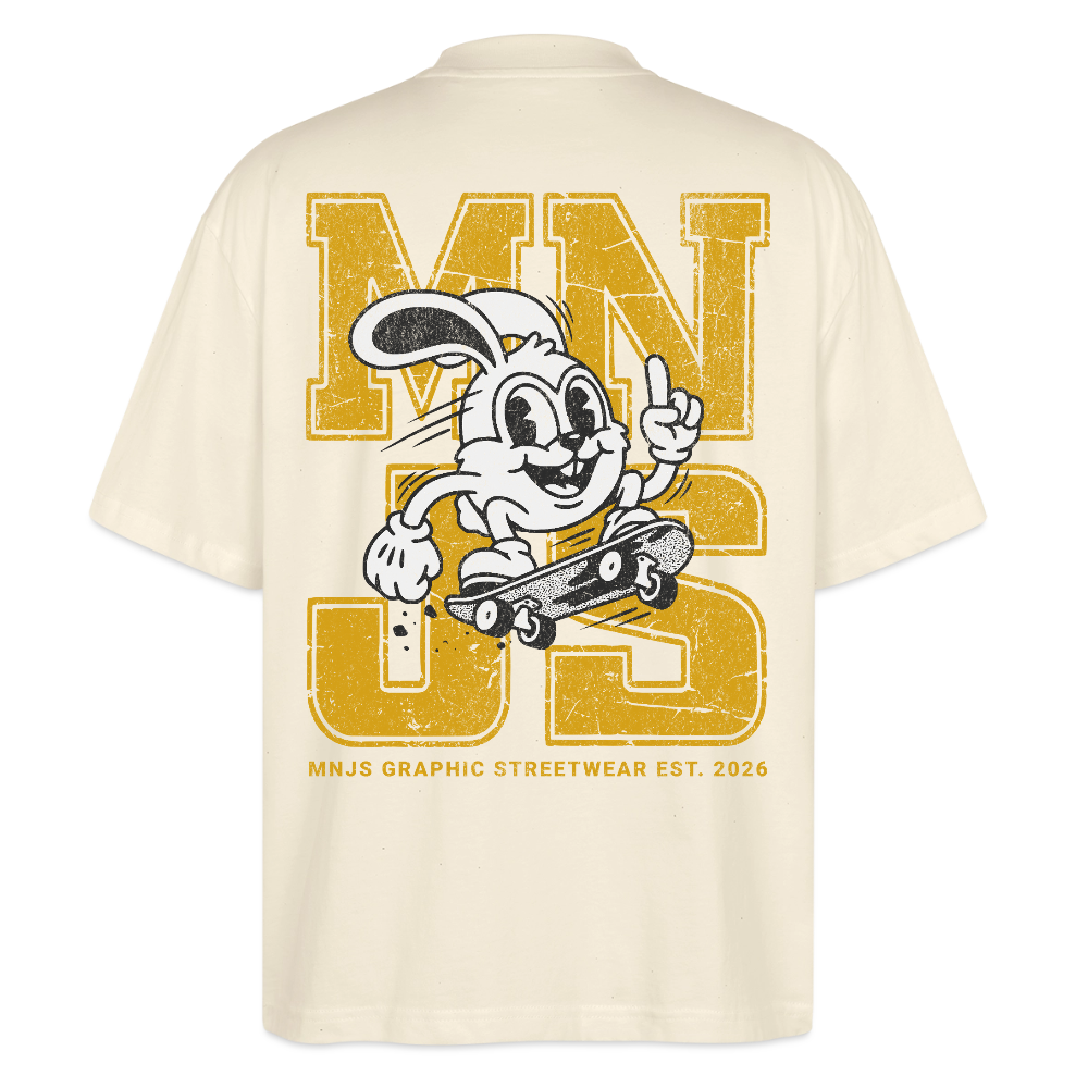 Skate Bunny Design – Oversized Unisex Bio T-Shirt - Natur