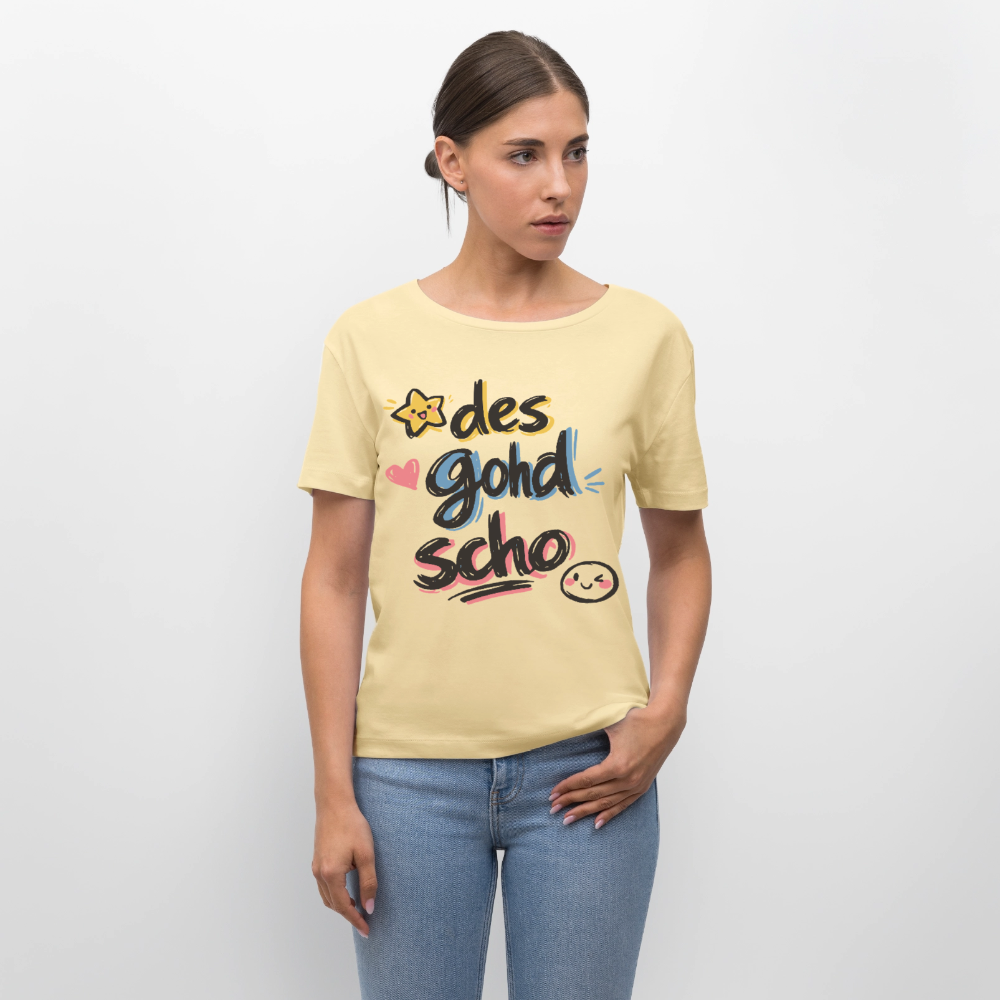 Des gohd scho Design – Rundhals Frauen Bio-T-Shirt - Creme