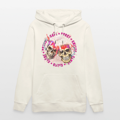 Party Skull Design Pink – Unisex Bio-Hoodie - Naturweiß 