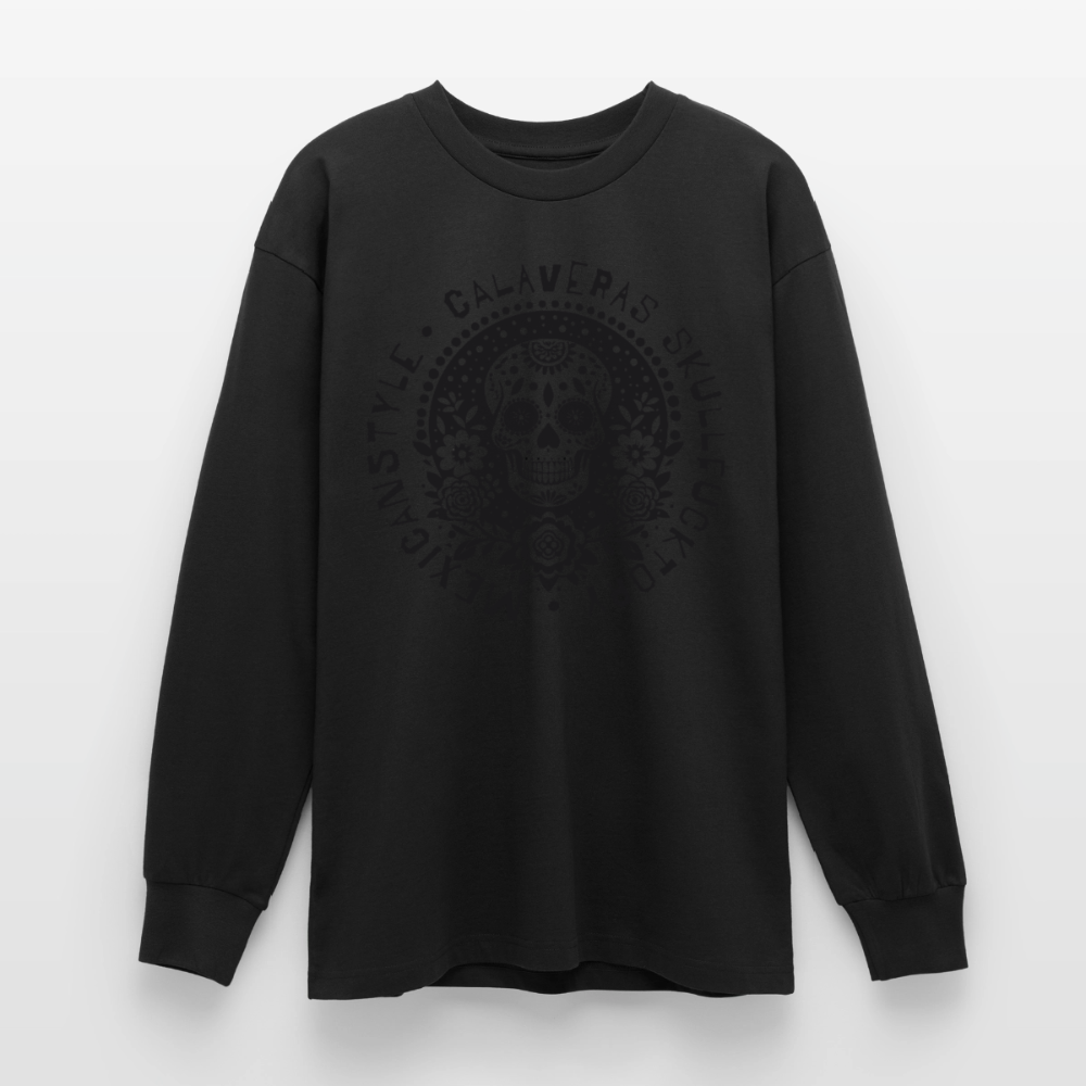 Sugar Skull Black Design - Oversized Langarmshirt - Schwarz