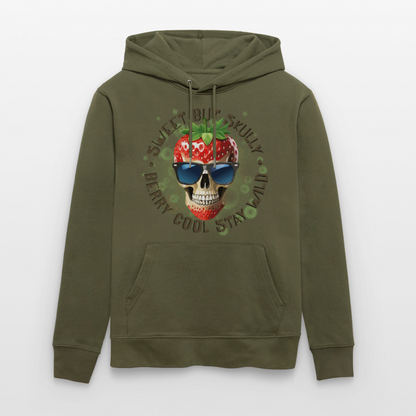 Strawberry Skull Design – Unisex Bio-Hoodie - Khaki Grün