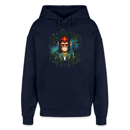 Monkey No Rules Design – Oversized Unisex Hoodie - Navy