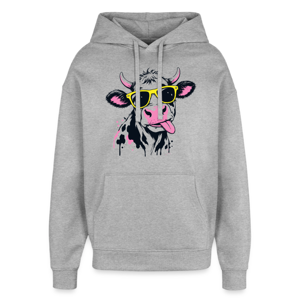 Street Cow Design – Oversized Unisex Hoodie - Grau meliert