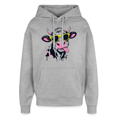 Street Cow Design – Oversized Unisex Hoodie - Grau meliert