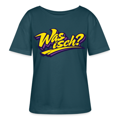 Was isch? Design – Rundhals Frauen Bio-T-Shirt - Dunkles Petrol