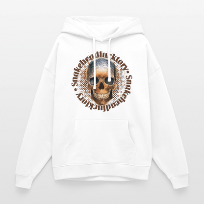 Snake Skull Design – Oversized Unisex Hoodie - Weiß
