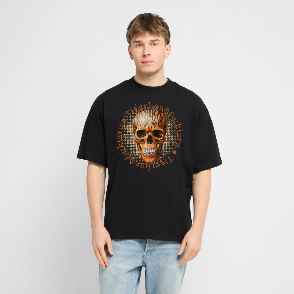 Tiger Skull Design – Oversized Unisex Bio T-Shirt - Schwarz