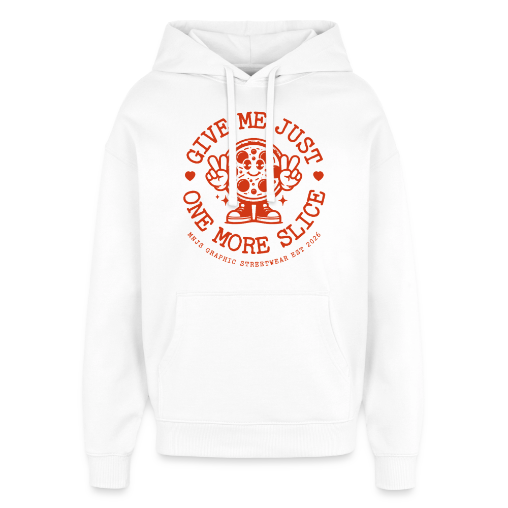 Pizza Design – Oversized Unisex Hoodie - Weiß