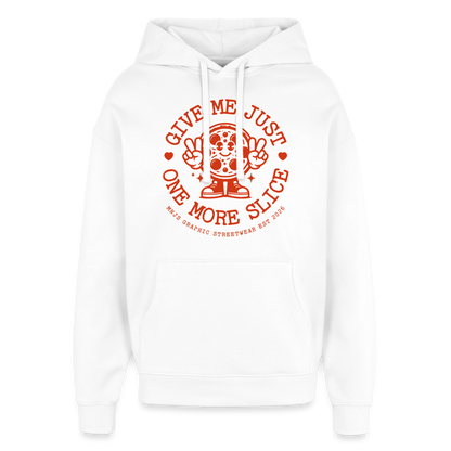 Pizza Design – Oversized Unisex Hoodie - Weiß