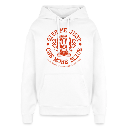Pizza Design – Oversized Unisex Hoodie - Weiß