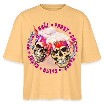 Party Skull Design Pink – Frauen Boxy Bio-T-Shirt - Mispel