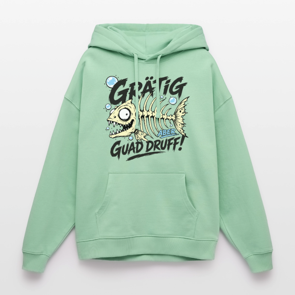 Fischskelett Grätig Design – Oversized Unisex Hoodie - Nebeljade