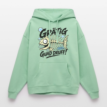 Fischskelett Grätig Design – Oversized Unisex Hoodie - Nebeljade