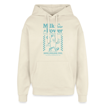Milk Your Power Design – Oversized Unisex Hoodie - Natur
