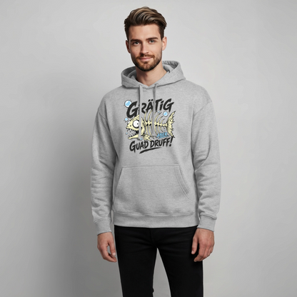 Fischskelett Grätig Design – Oversized Unisex Hoodie - Grau meliert