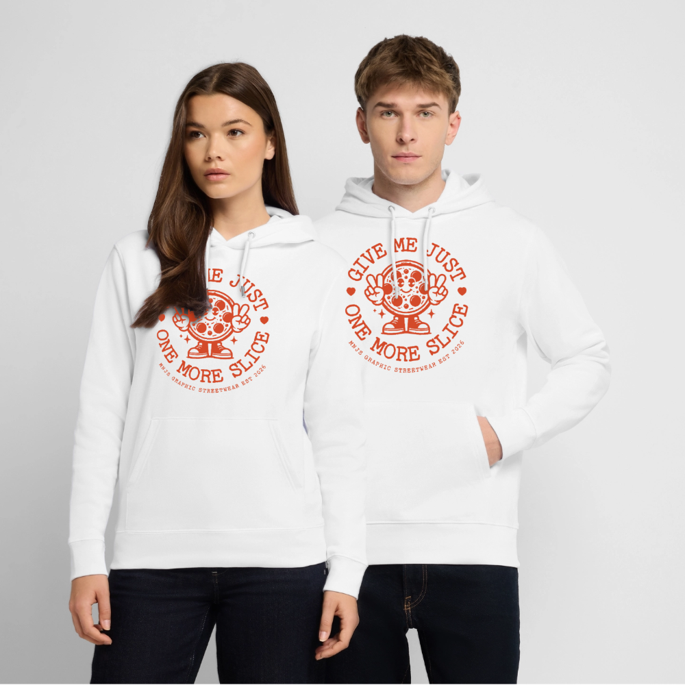 Pizza Design – Unisex Bio-Hoodie - Weiß