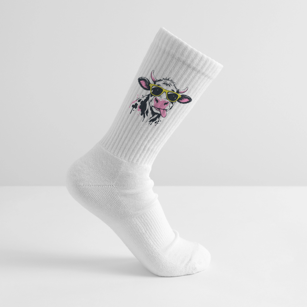 Street Cow Design – Tennissocken - Weiß