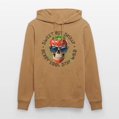 Strawberry Skull Design – Unisex Bio-Hoodie - Karamell 