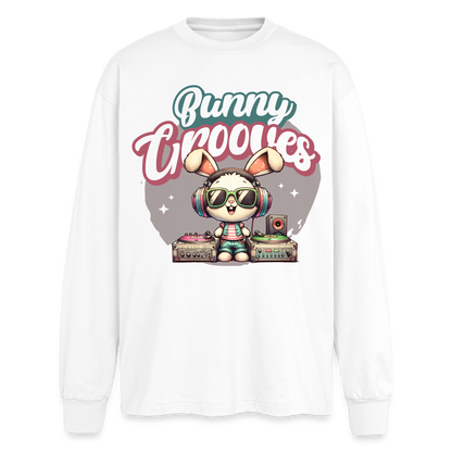Bunny Grooves Design – Oversized Langarmshirt - Weiß