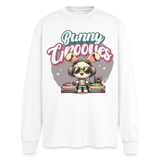 Bunny Grooves Design – Oversized Langarmshirt - Weiß