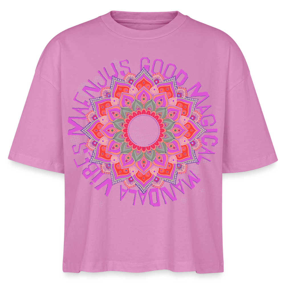 Mandala Pink Design – Frauen Boxy Bio-T-Shirt - Pink