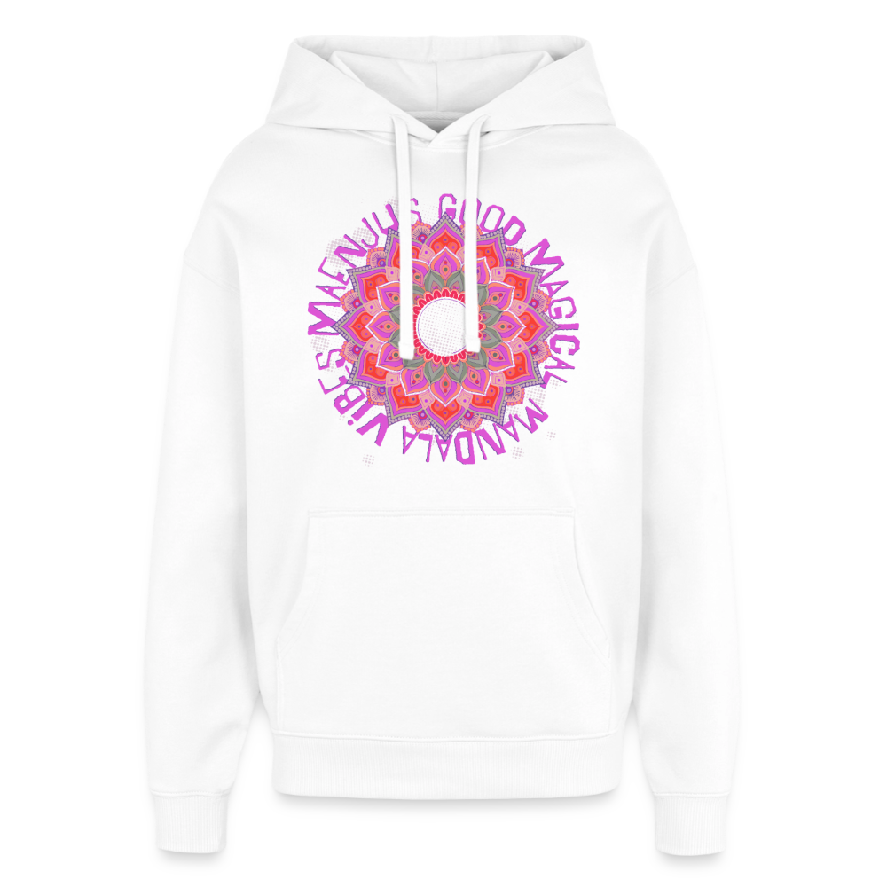 Mandala Pink Design – Oversized Unisex Hoodie - Weiß