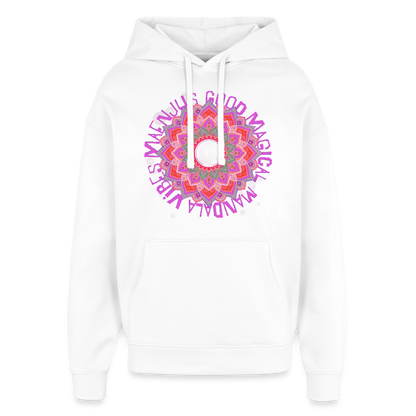 Mandala Pink Design – Oversized Unisex Hoodie - Weiß
