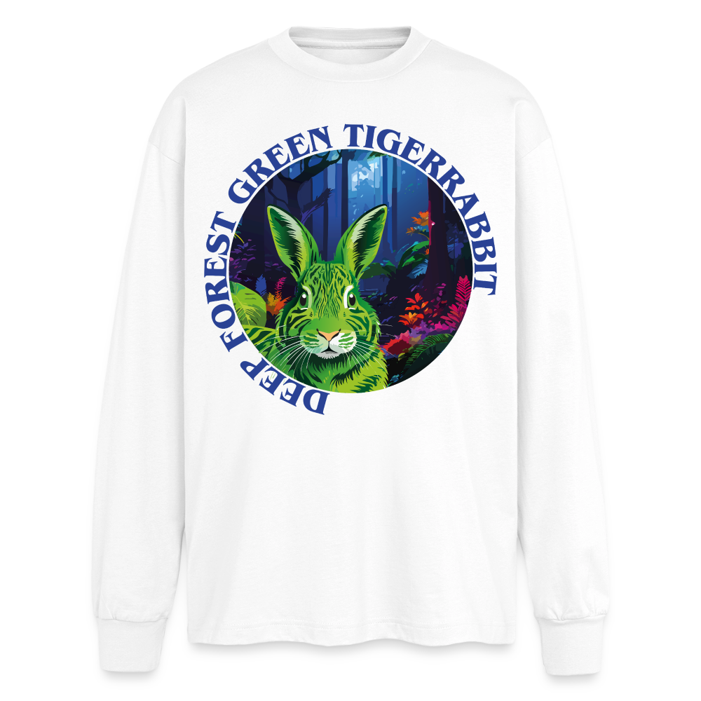 Tiger Rabbit Design – Oversized Langarmshirt - Weiß