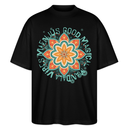 Mandala Türkis Design – Oversized Unisex Bio T-Shirt - Schwarz