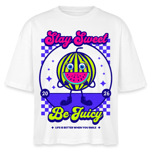 Stay Sweet Design – Frauen Boxy Bio-T-Shirt - Weiß