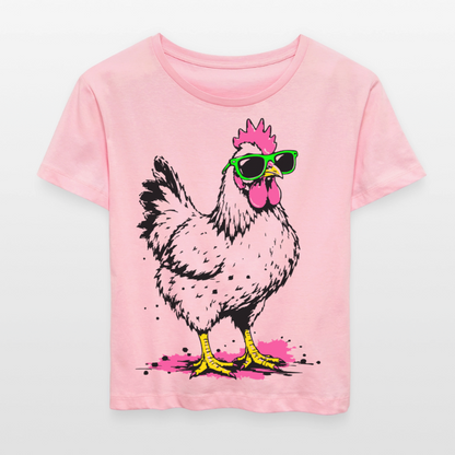 Street Schicken Design – Rundhals Frauen Bio-T-Shirt - Hellrosa