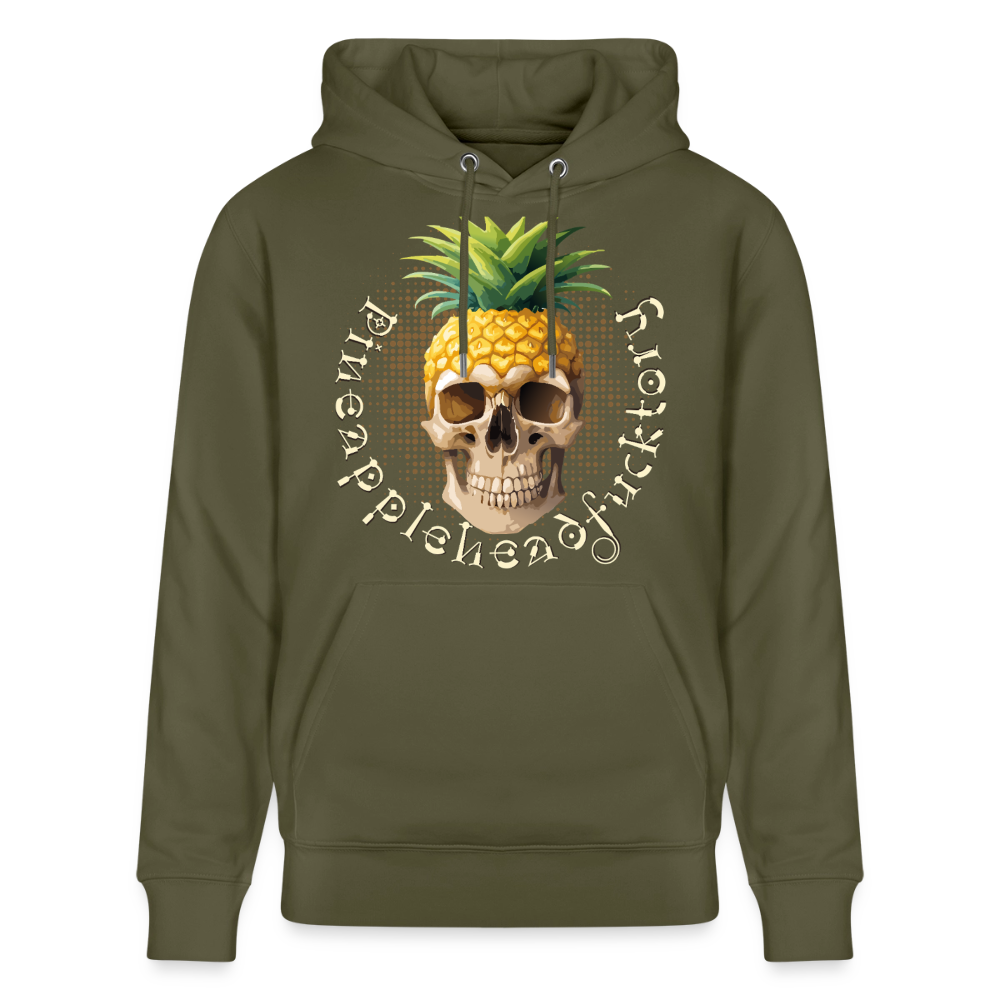 Pineapple Skull Design - Unisex Bio-Hoodie - Khaki Grün