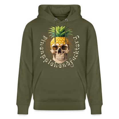Pineapple Skull Design - Unisex Bio-Hoodie - Khaki Grün