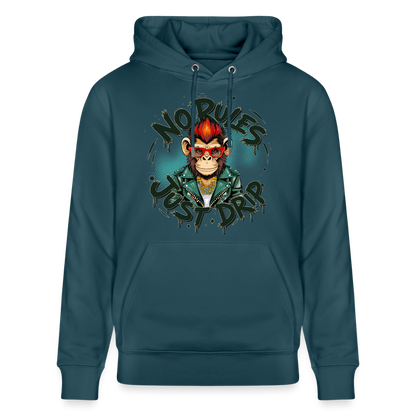Monkey No Rules Design – Unisex Bio-Hoodie - Dunkles Petrol