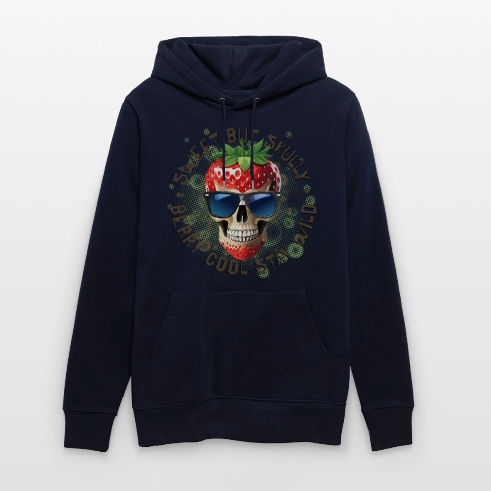 Strawberry Skull Design – Unisex Bio-Hoodie - Navy