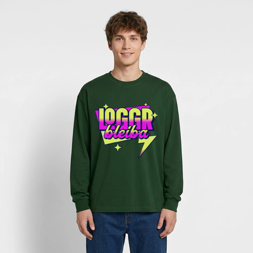 Logger bleibt Design – Oversized Langarmshirt - Flaschengrün