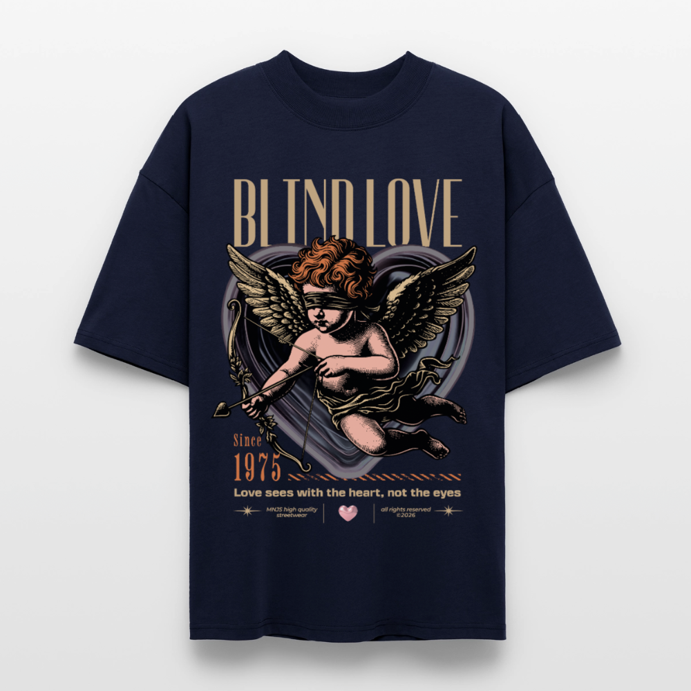 Blind Love Design – Oversized Unisex Bio T-Shirt - Navy