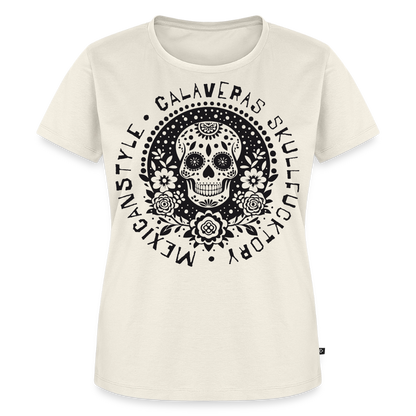 Sugar Skull Black Design - Frauen Premium T-Shirt - Naturweiß
