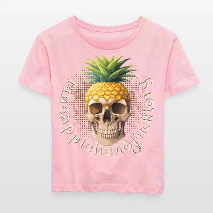 Pineapple Skull Design - Rundhals Frauen Bio-T-Shirt - Hellrosa