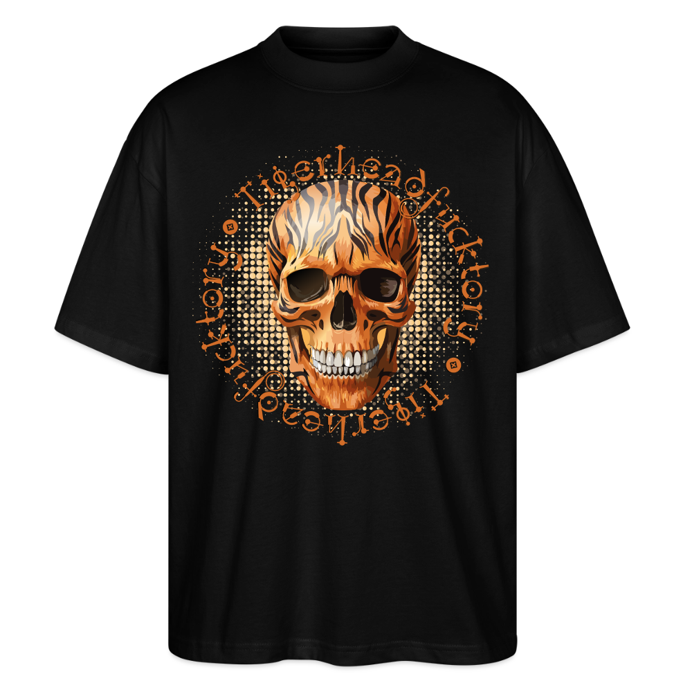Tiger Skull Design – Oversized Unisex Bio T-Shirt - Schwarz