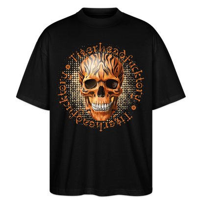 Tiger Skull Design – Oversized Unisex Bio T-Shirt - Schwarz
